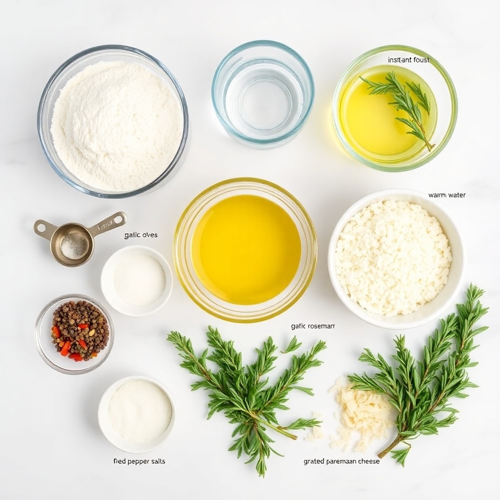 Garlic Rosemary Focaccia Muffins Ingredients