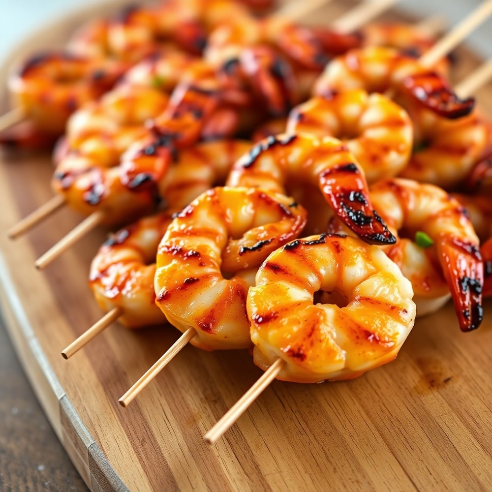 grilled bang bang shrimp skewers