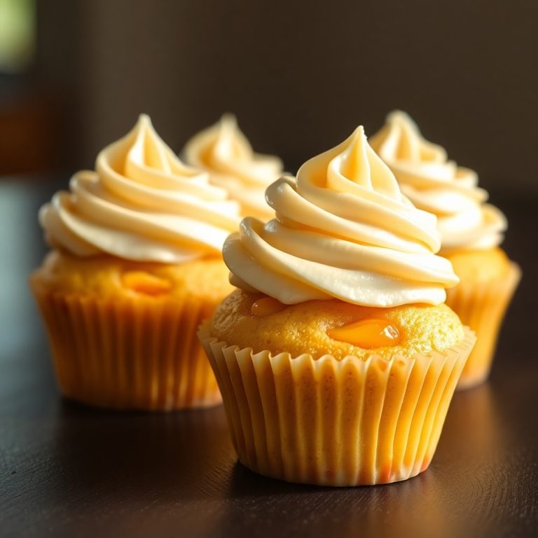Honey Peach Cream Cheese Cupcakes