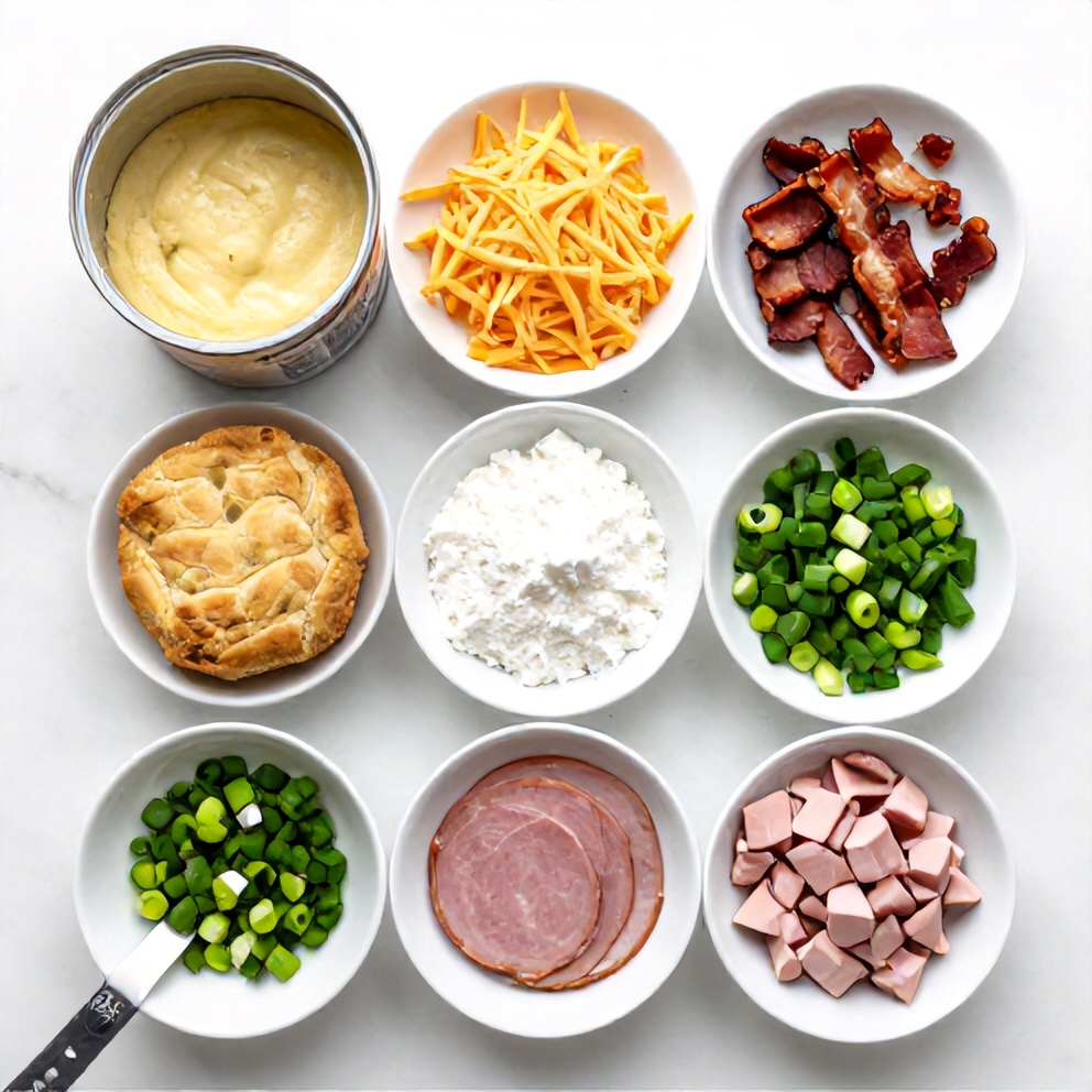 Raw Ingredients for Iowa Party Bites on a White Marble Surface