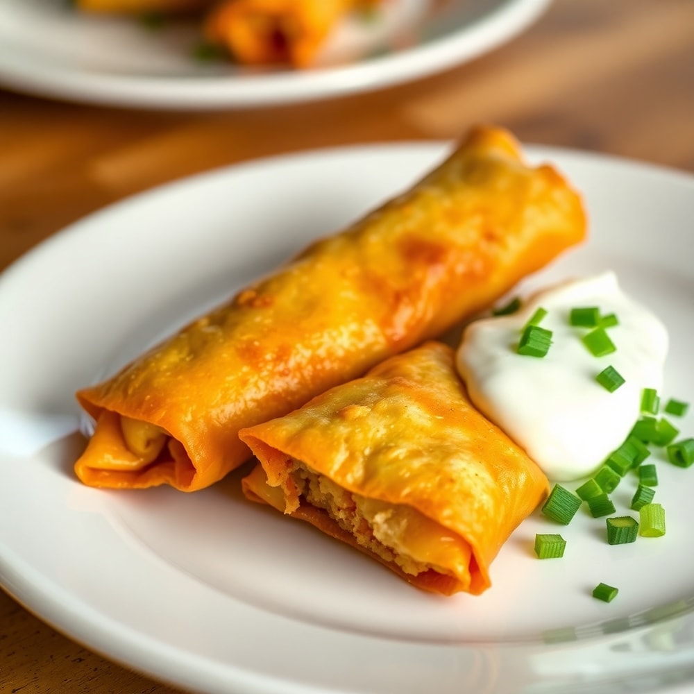 Plated Jalapeno Popper Egg Rolls
