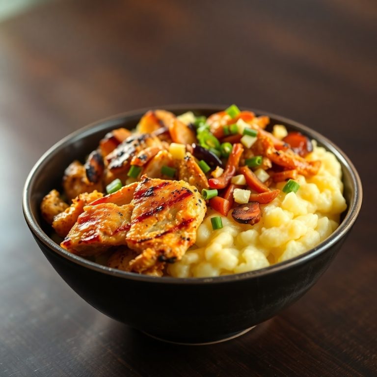 Juicy Grilled Chicken Mashed Potato Bowls