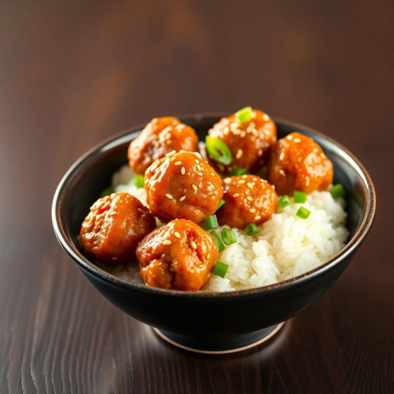 Korean BBQ Meatball Rice Bowls