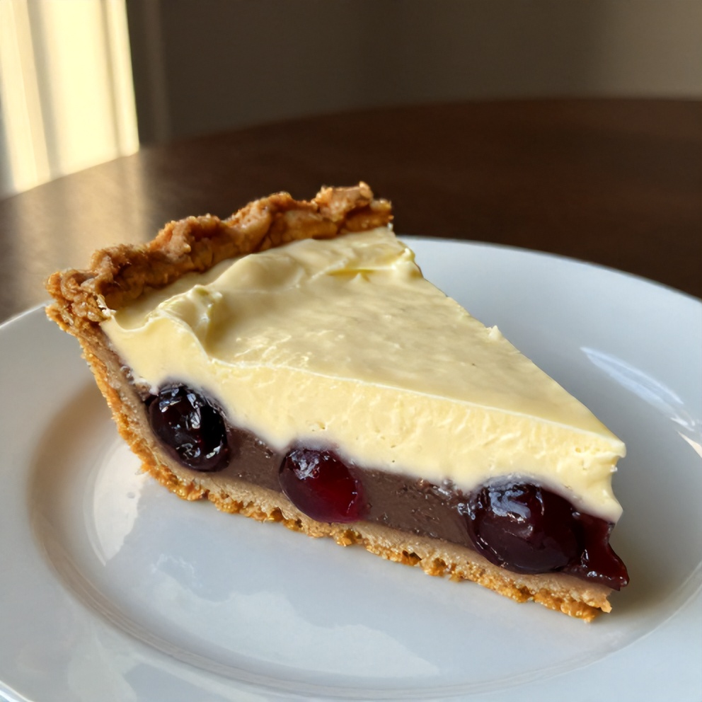 no-bake chocolate cherry cream pie