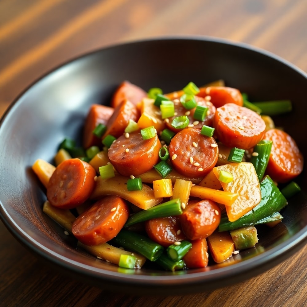One-Pan Honey Garlic Kielbasa & Veggies Final Dish