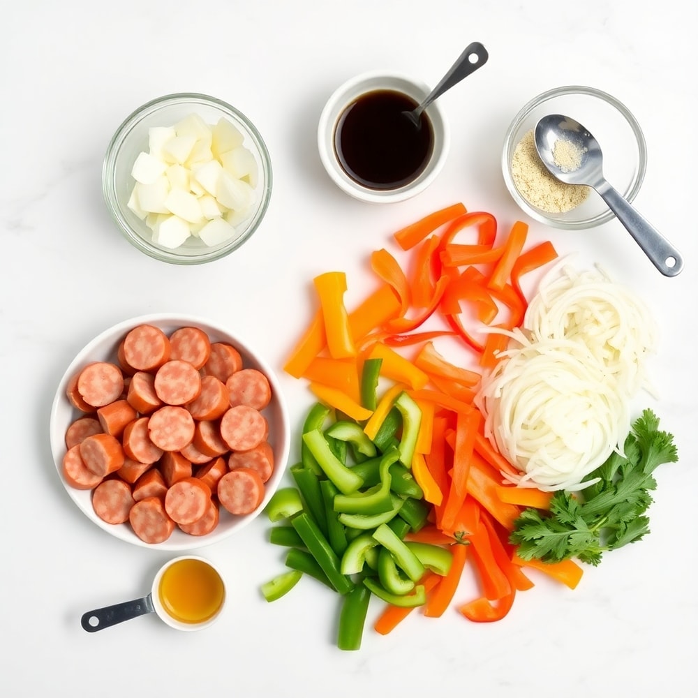 Honey Garlic Kielbasa & Veggies Ingredients