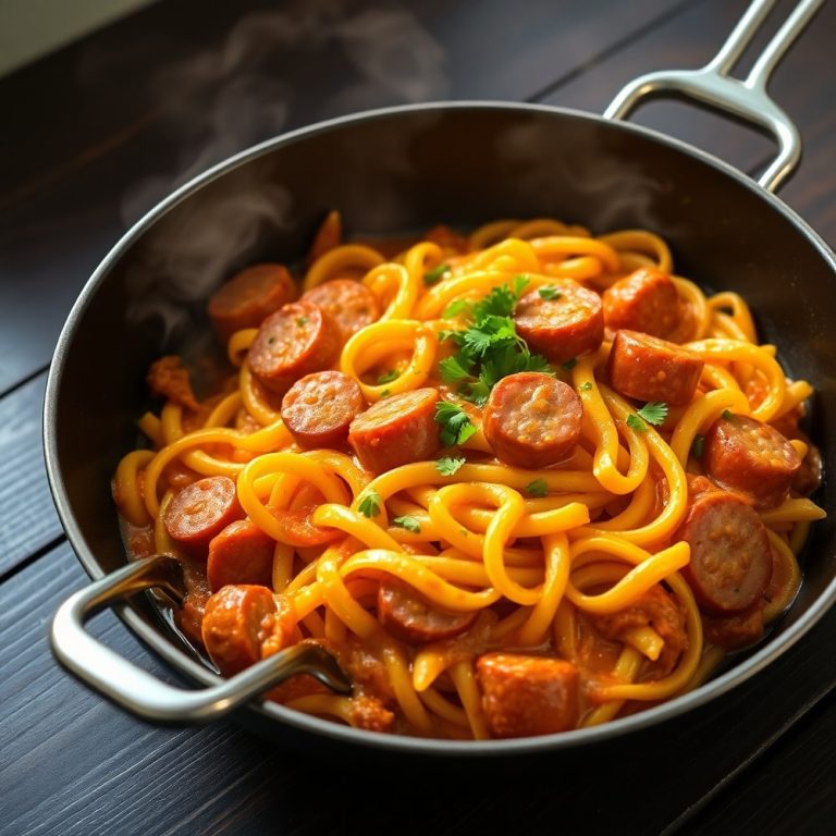 one-pot honey BBQ sausage pasta