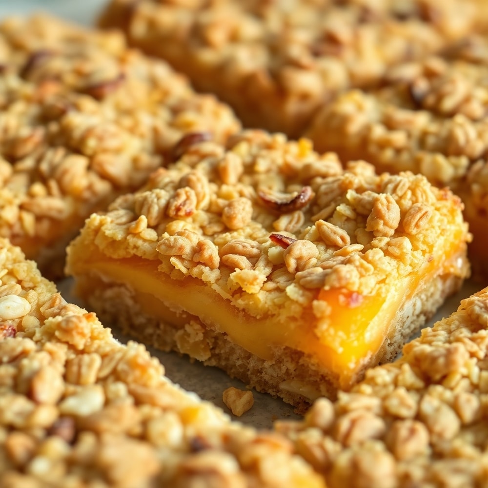 peaches and cream crumble bars
