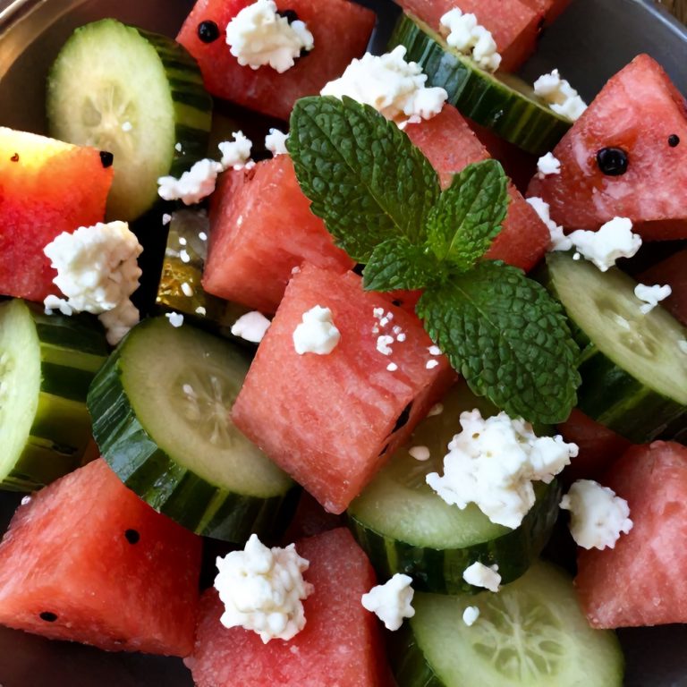 Watermelon Cucumber Salad