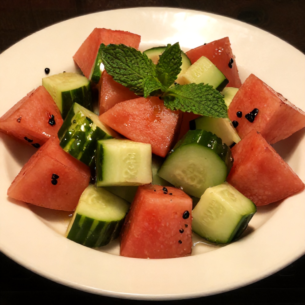 Plated Watermelon Cucumber Salad