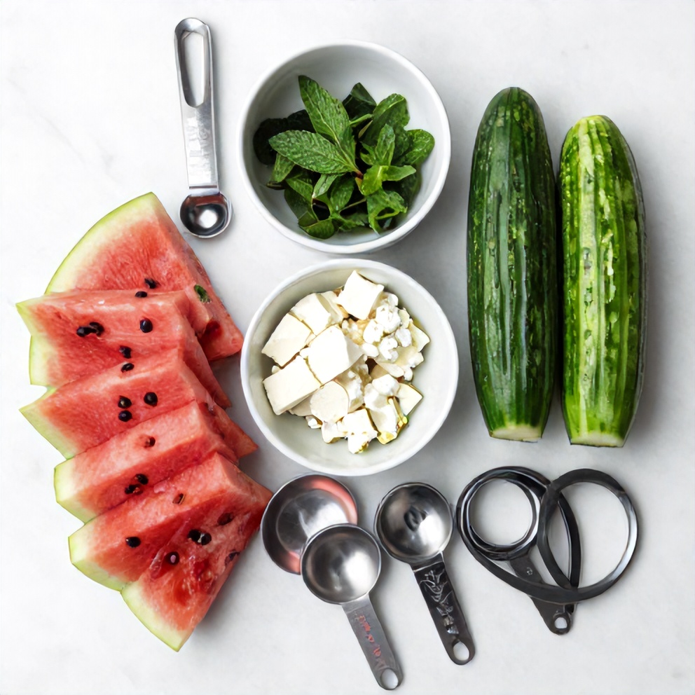 Watermelon Cucumber Salad Ingredients