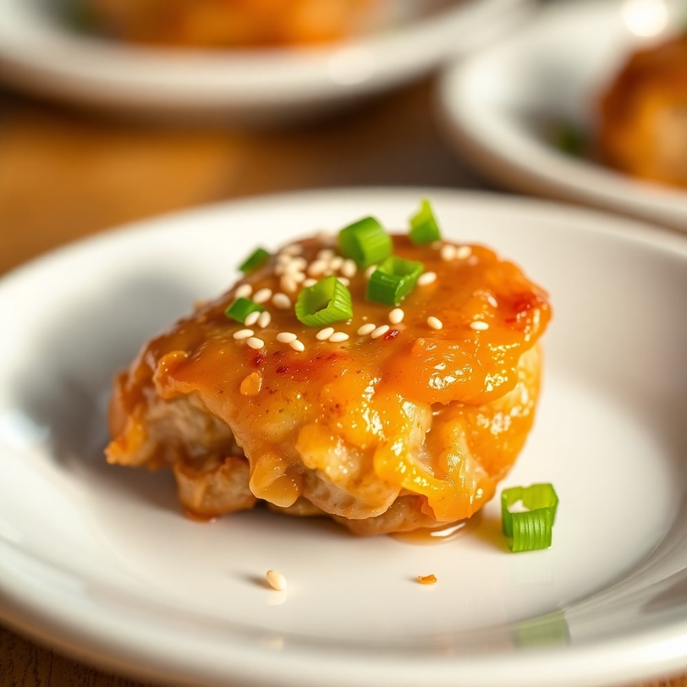 Garlic pork bites served on a platter