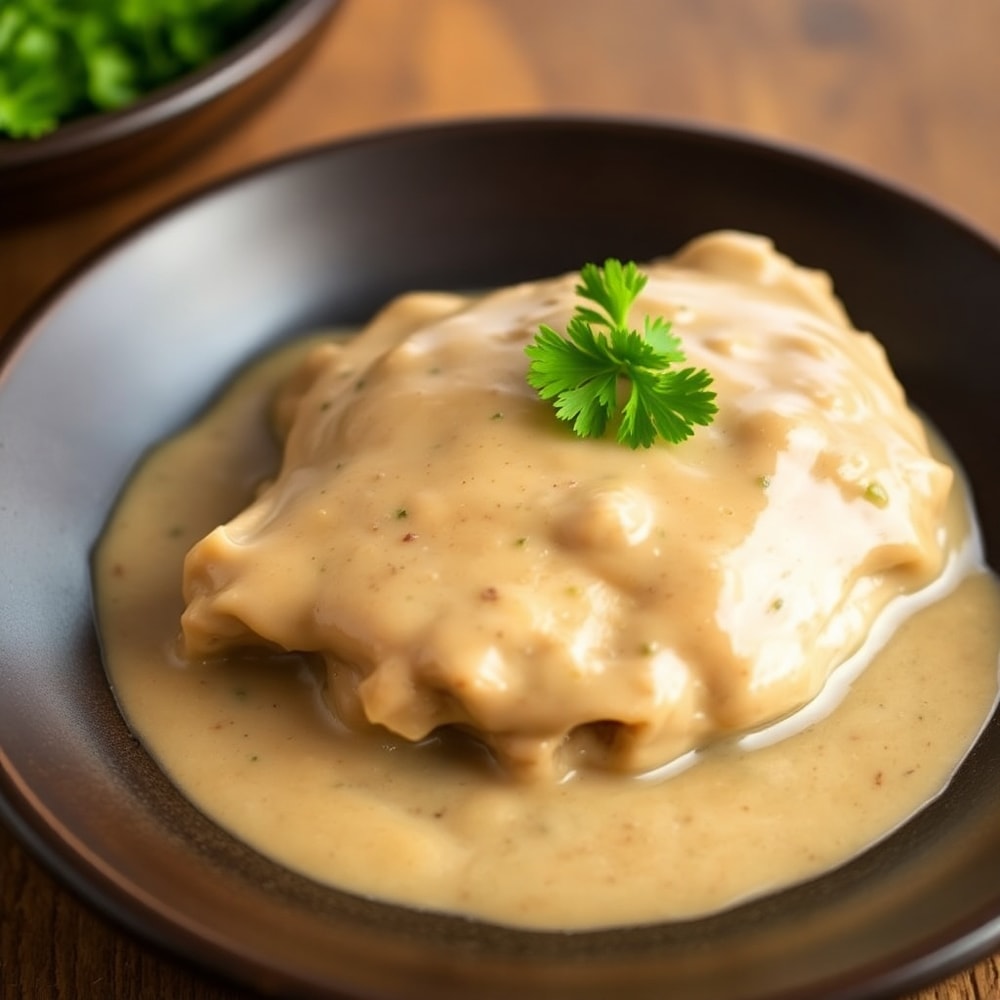 Slow Cooker Chicken and Gravy Final Dish