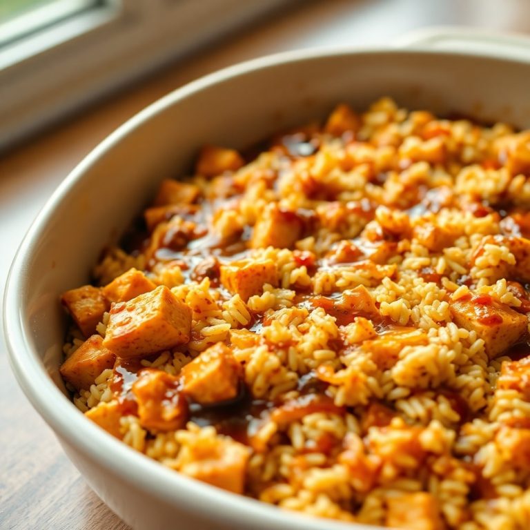 Teriyaki Tofu Rice Casserole