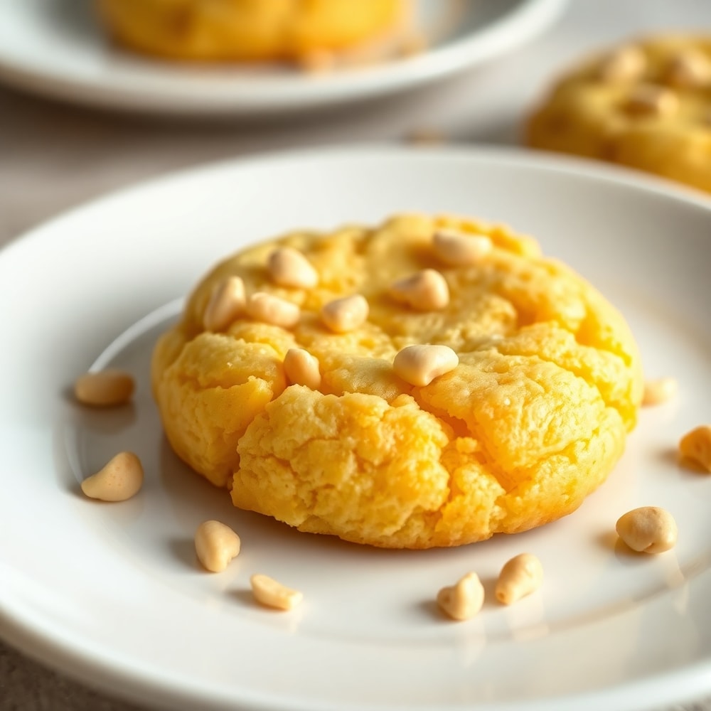 Tropical Mango Cookie on a white plate